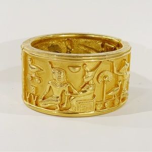 Gold Egyptian Hieroglyphics Bracelet
